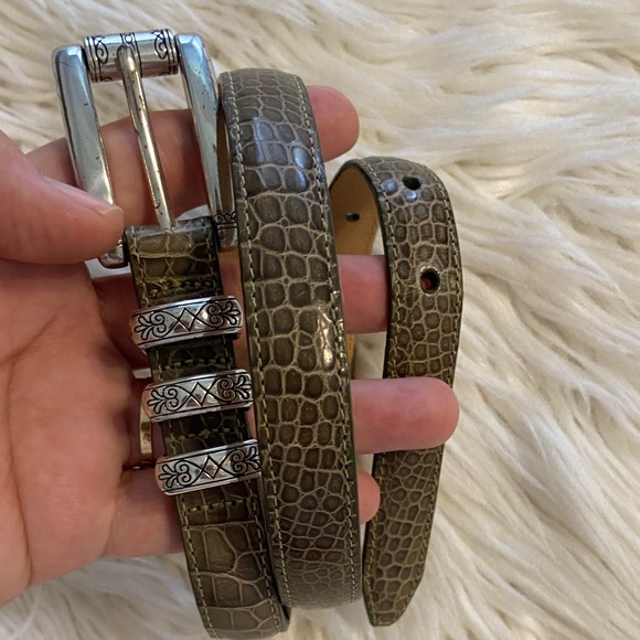 Brighton Accessories - Brighton Crocodile Pattern Belt with Silver Accents size 28 excellent condition